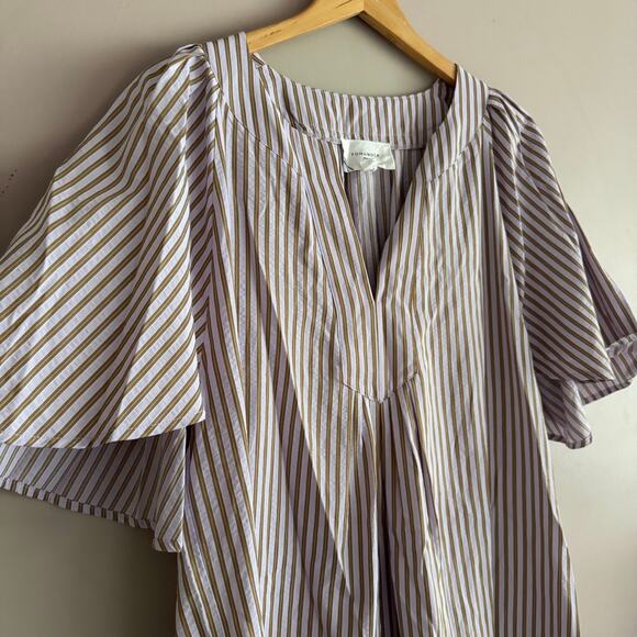 Tuckernuck Pomander Place Lilac Purple Stripe Seersucker Short Sleeve Dress XL - Picture 4 of 7
